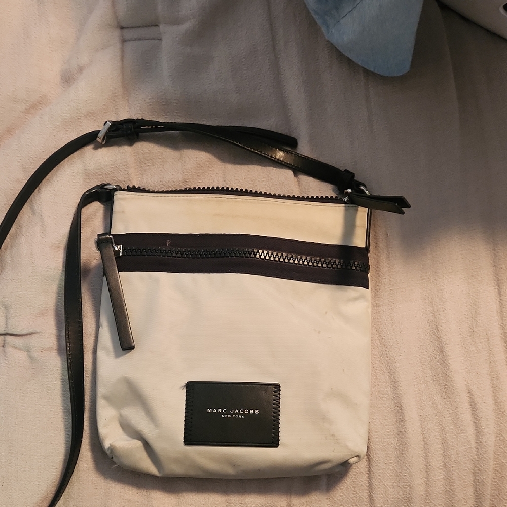 Marc Jacobs Black and Light Grey Shoulder Bag